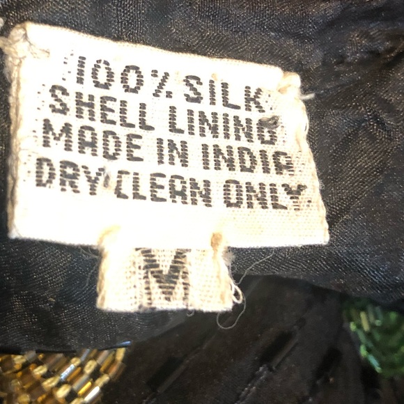 Vintage Beaded Black Silk Top - Picture 10 of 10